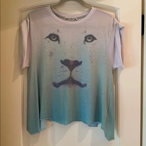 Wildfox leopard face tshirt